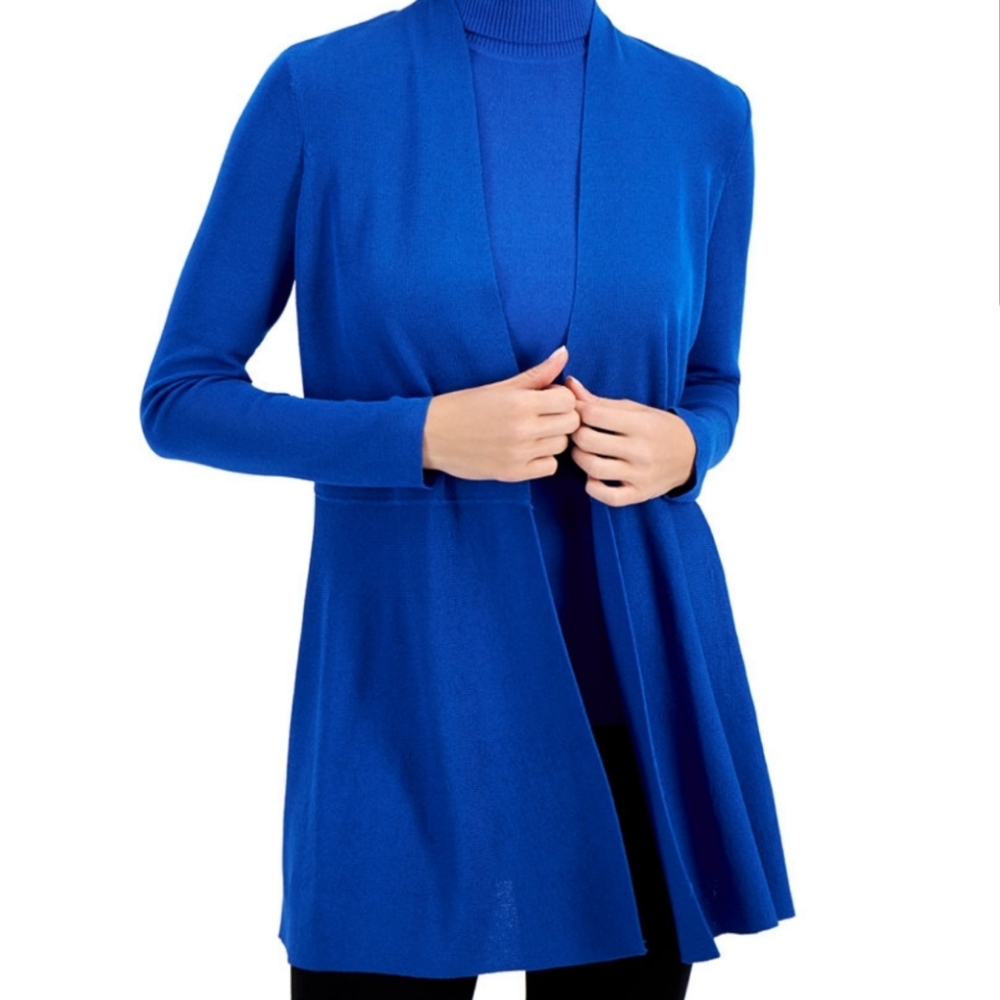 Anne Klein Open Front Cardigan, Royal Blue